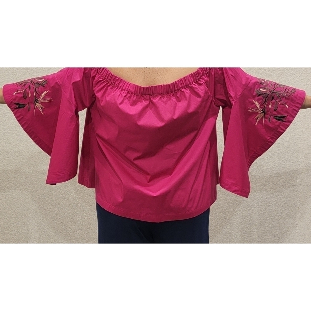 NWT Lane Bryant Flounce-sleeve Off the Shoulder Top Blouse - Picture 3 of 10